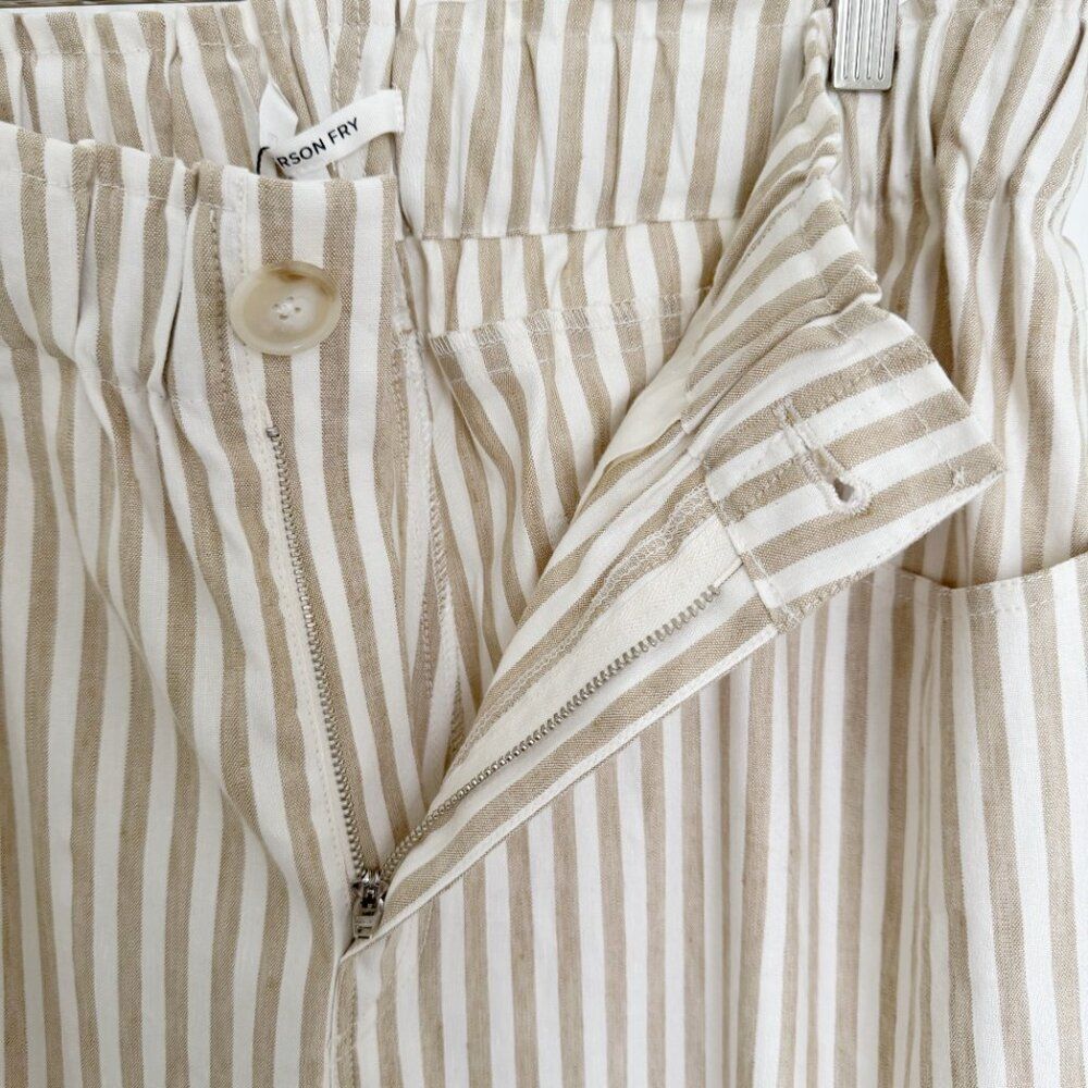 Emerson Fry Johnny Sailor Linen Pant XL NEW Stretch Waist Pull On Sand Stripe - Picture 7 of 10